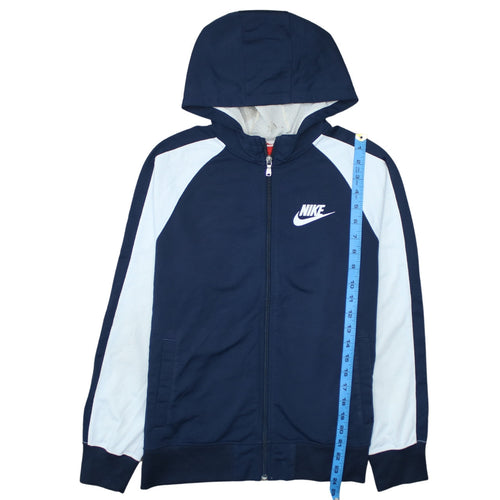 Nike Boys Blue Full Zip Hoodie XL 13-15 Years Colourblock Sportswear