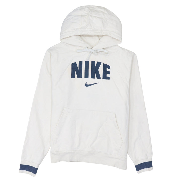 Nike Womens White Small Pullover Hoodie 100% Cotton Logo Print