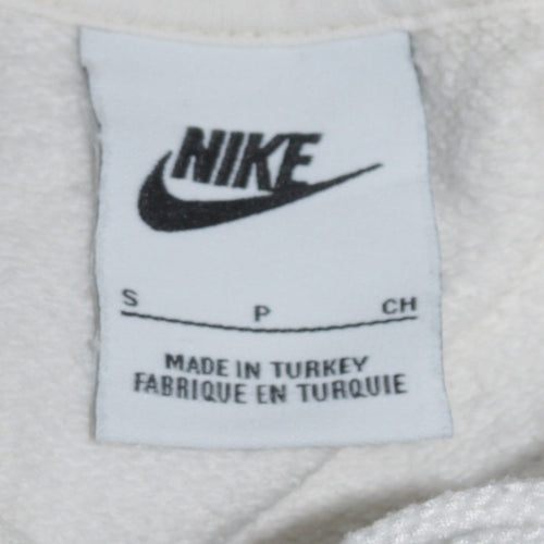 Nike Womens White Small Pullover Hoodie 100% Cotton Logo Print