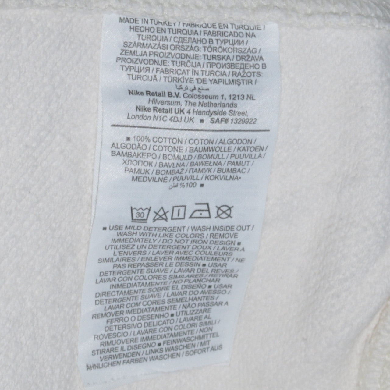 Nike Womens White Small Pullover Hoodie 100% Cotton Logo Print