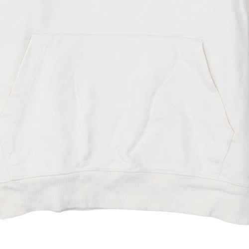 Nike Womens White Small Pullover Hoodie 100% Cotton Logo Print