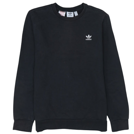 Adidas Boys Black Sweatshirt 13-14 Years Crew Neck Logo Pullover