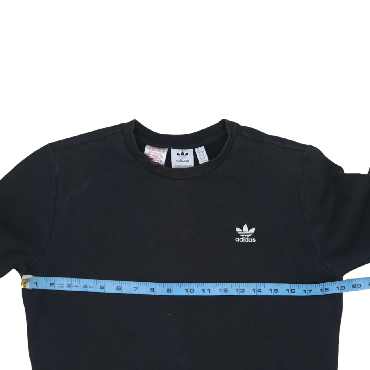 Adidas Boys Black Sweatshirt 13-14 Years Crew Neck Logo Pullover