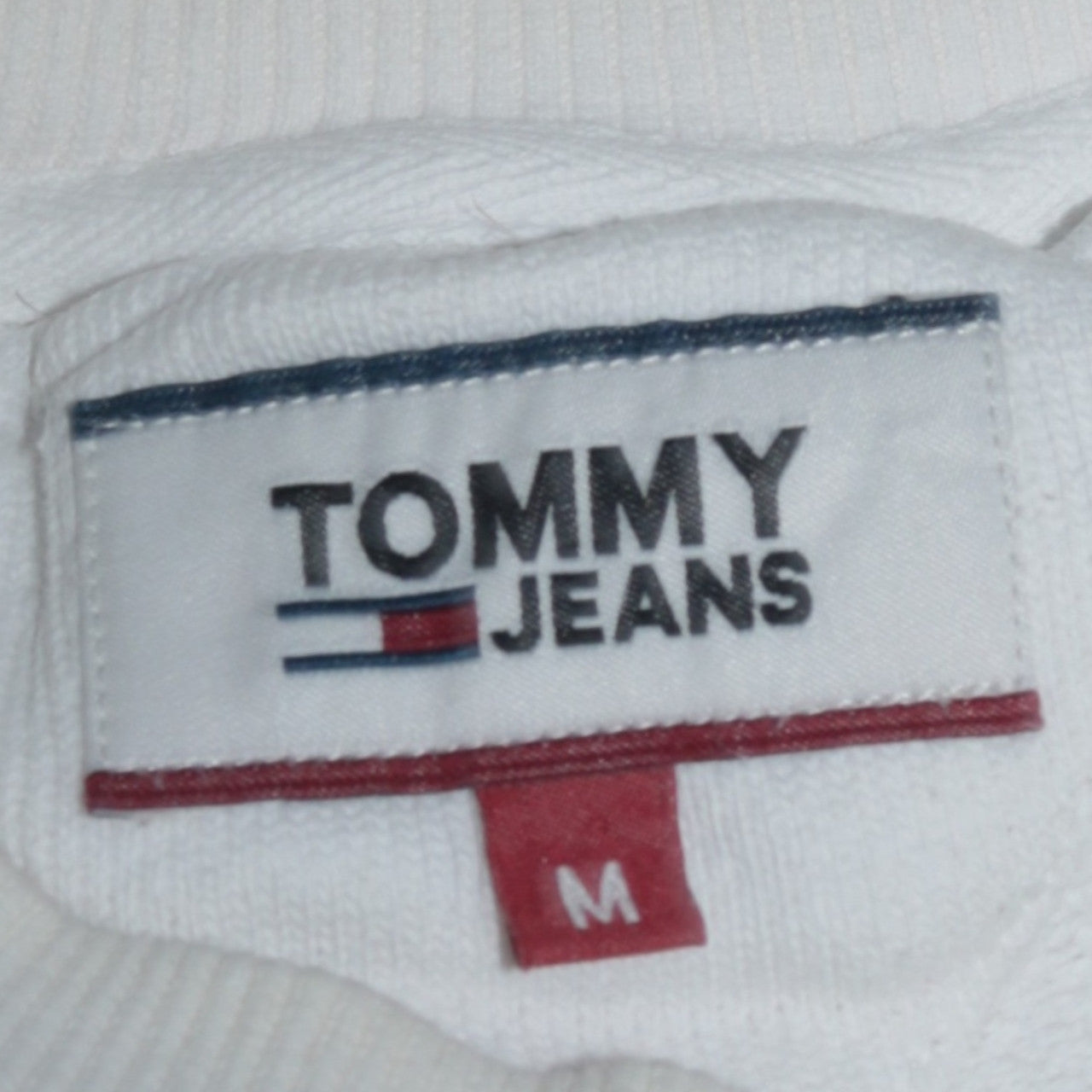 Tommy Jeans Men's White Embroidered Logo Pullover Sweatshirt M