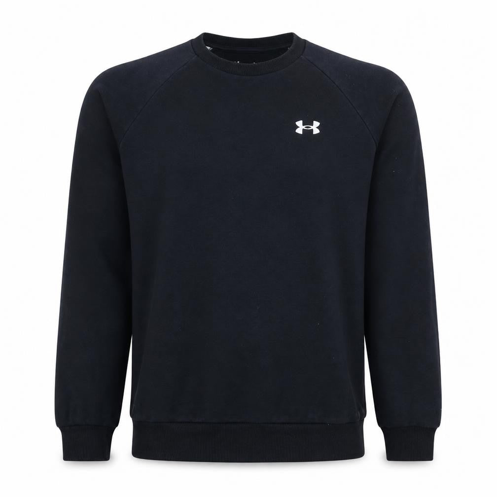 Front view of Under Armour Men's Black Small Pullover Fleece Sweatshirt