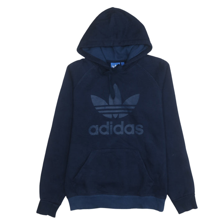 Adidas Men's Blue Pullover Hoodie Small Logo Graphic Fleece Sweatshirt