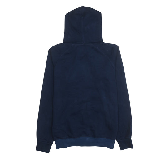 Adidas Men's Blue Pullover Hoodie Small Logo Graphic Fleece Sweatshirt