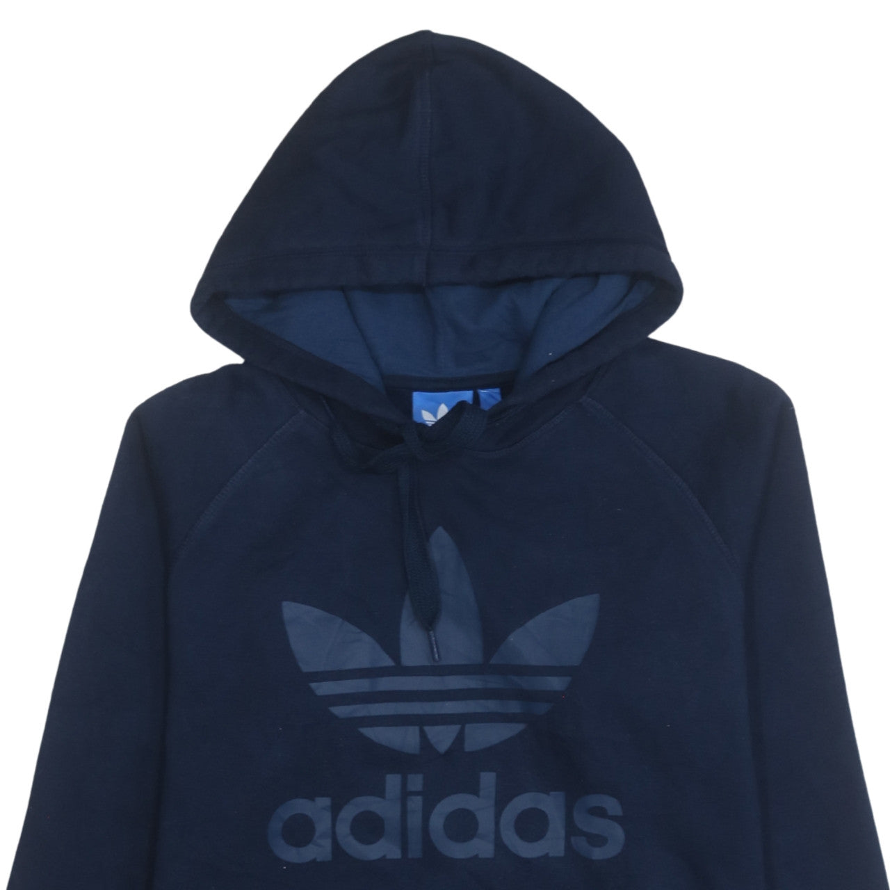 Adidas Men's Blue Pullover Hoodie Small Logo Graphic Fleece Sweatshirt