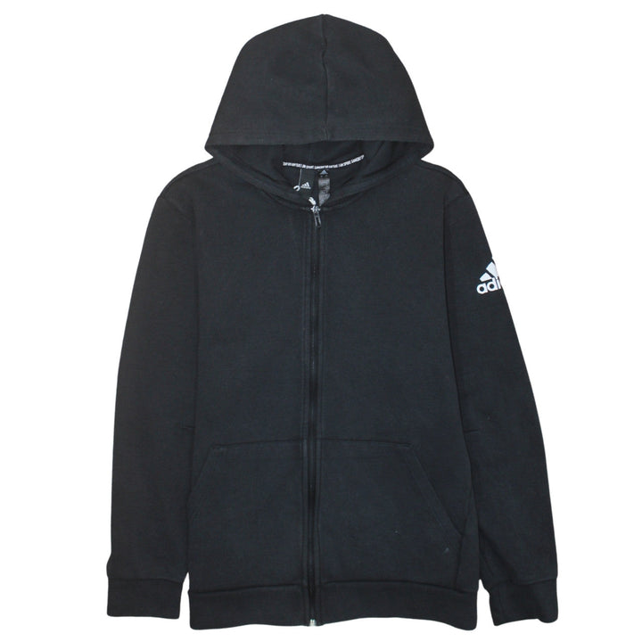 Adidas Men's Black Full Zip Hoodie L Sportswear Cotton Fleece