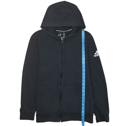 Adidas Men's Black Full Zip Hoodie L Sportswear Cotton Fleece
