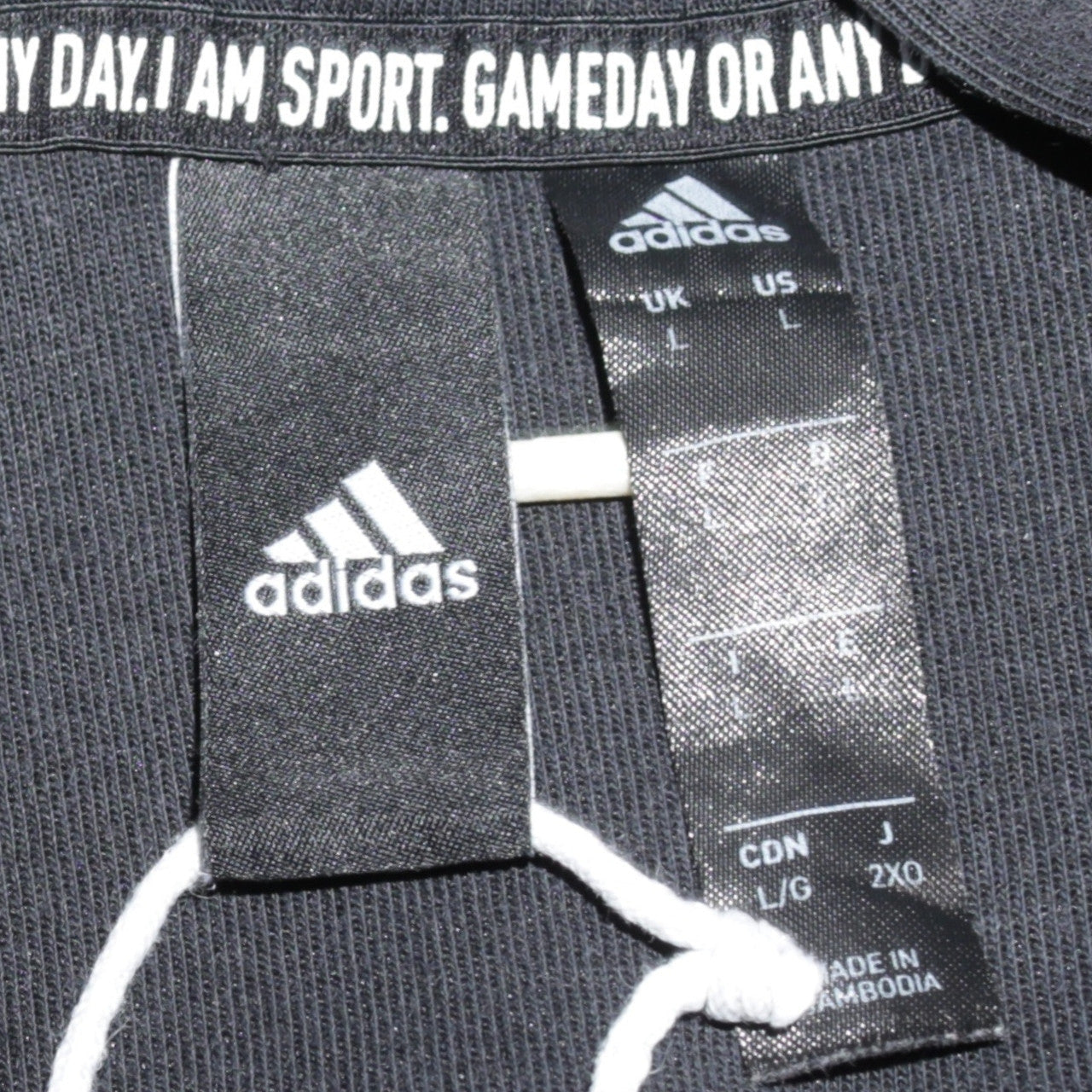 Adidas Men's Black Full Zip Hoodie L Sportswear Cotton Fleece