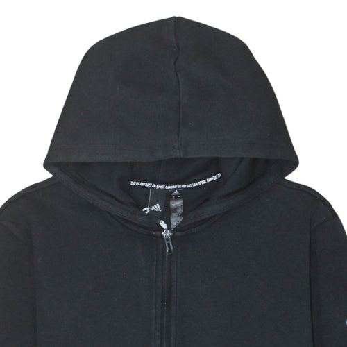 Adidas Men's Black Full Zip Hoodie L Sportswear Cotton Fleece