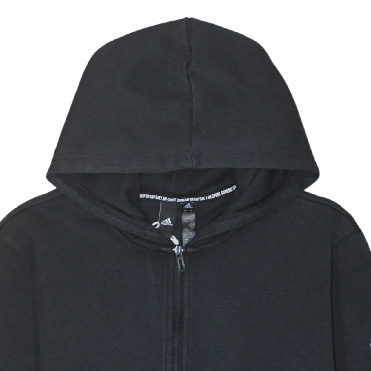 Adidas Men's Black Full Zip Hoodie L Sportswear Cotton Fleece
