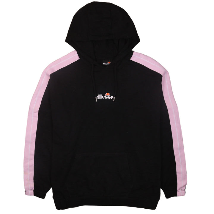 Ellesse Women's Black & Pink Pullover Hoodie UK 10 Cotton Logo