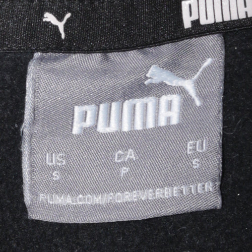 Puma Womens Black Small Pullover Sweatshirt Crew Neck Logo