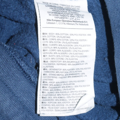 Nike Men Blue Regular Fit Jogger Sweatpants M Cotton Blend Tapered