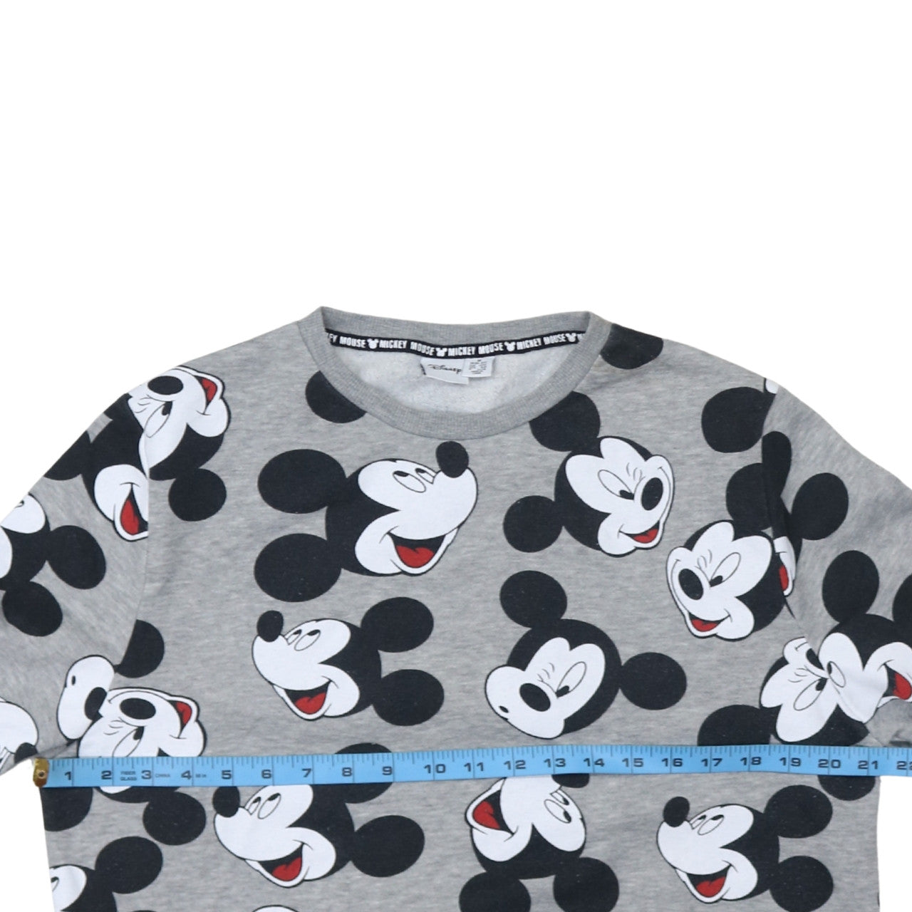 Disney Women Grey Mickey Mouse Sweatshirt M Graphic Pullover