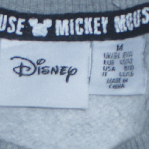 Disney Women Grey Mickey Mouse Sweatshirt M Graphic Pullover