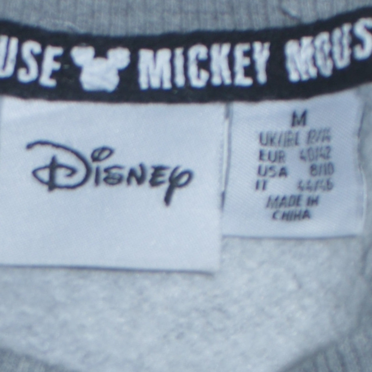 Disney Women Grey Mickey Mouse Sweatshirt M Graphic Pullover