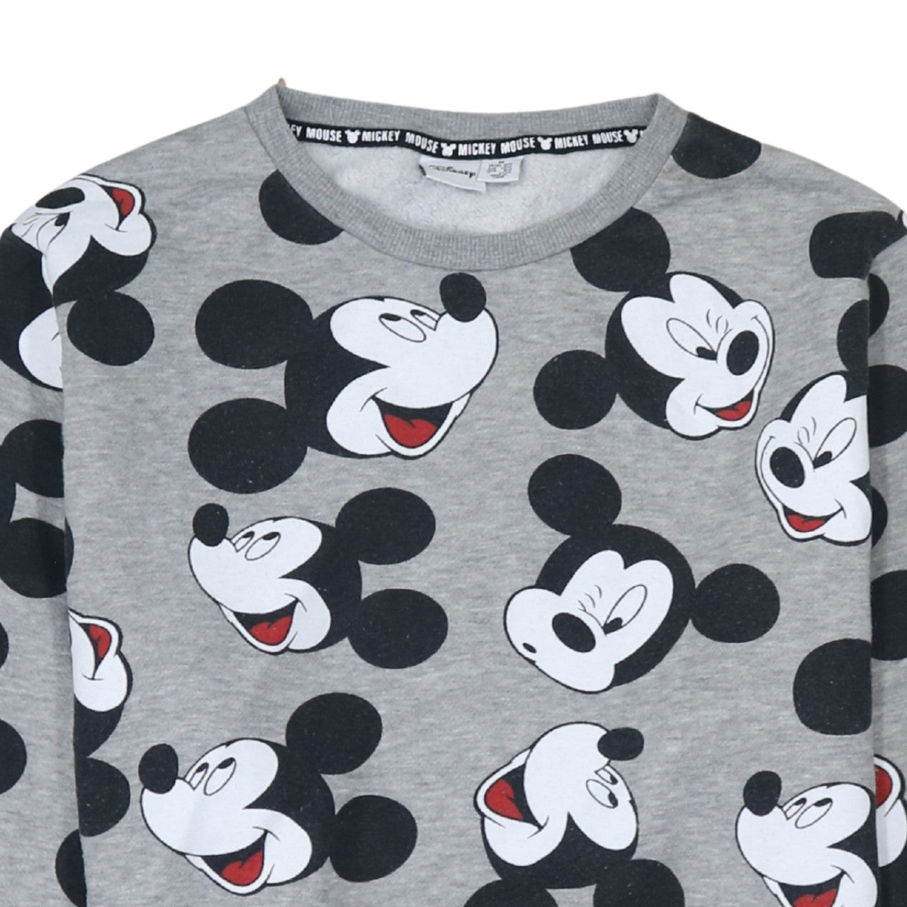 Disney Women Grey Mickey Mouse Sweatshirt M Graphic Pullover