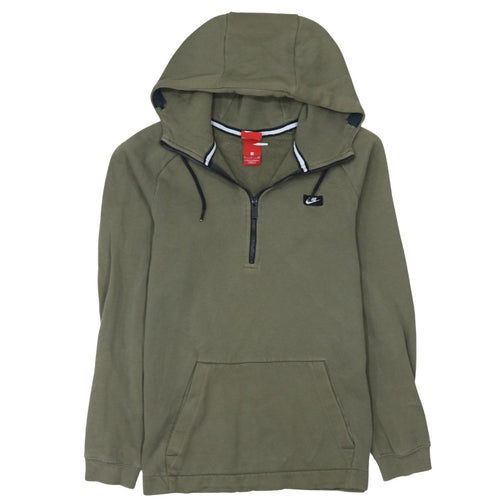 Nike Men Green 1/2 Zip Hoodie Size M Regular Fit Sportswear