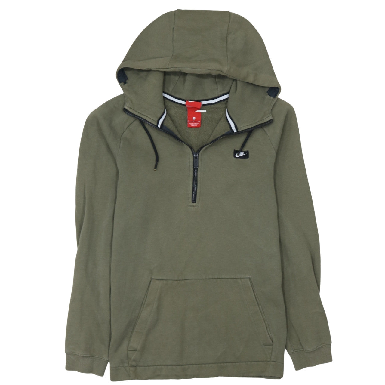 Nike Men Green 1/2 Zip Hoodie Size M Regular Fit Sportswear