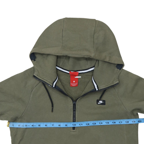 Nike Men Green 1/2 Zip Hoodie Size M Regular Fit Sportswear
