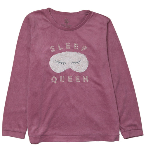Love to Lounge Women's Pink Fleece Sleep Queen Long Sleeve Pyjama Top M 12/14