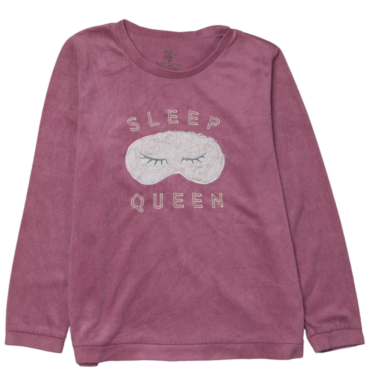 Love to Lounge Women's Pink Fleece Sleep Queen Long Sleeve Pyjama Top M 12/14