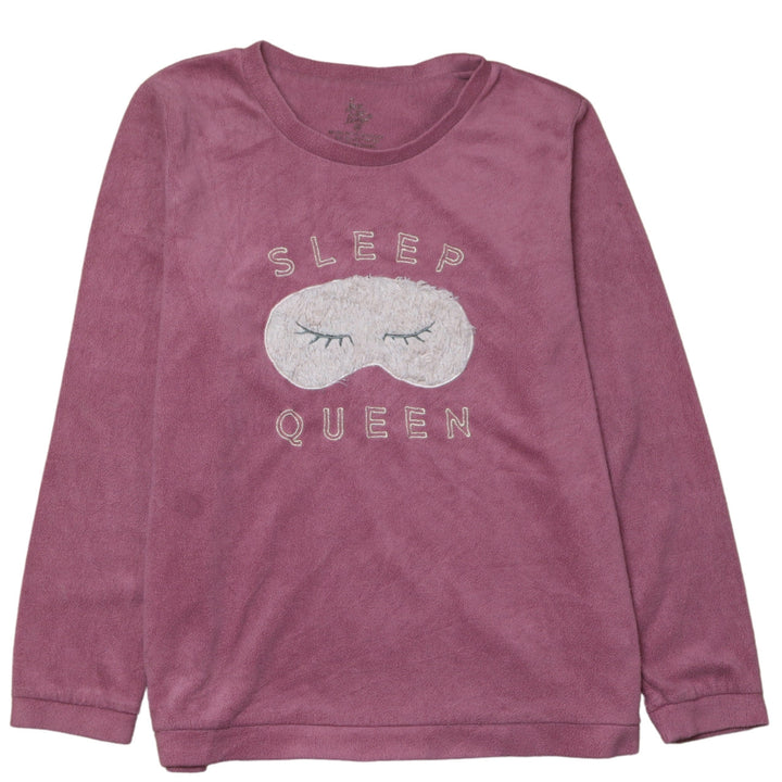 Love to Lounge Women's Pink Fleece Sleep Queen Long Sleeve Pyjama Top M 12/14