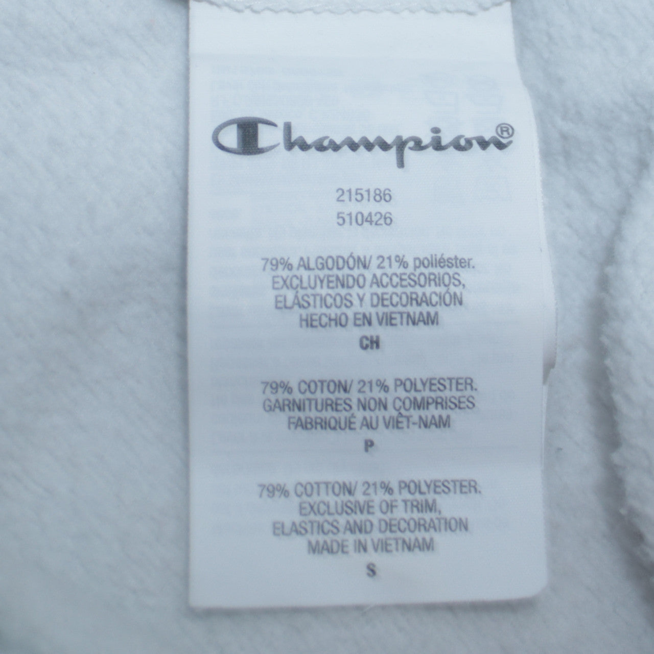 Champion Men's White Small Pullover Hoodie Logo Graphic Sweatshirt