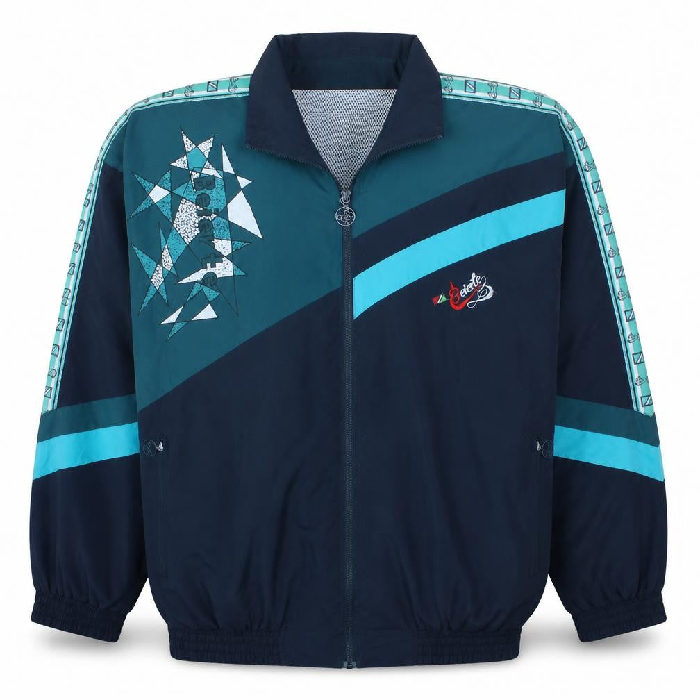 Beierte Mens Blue 90s Windbreaker Jacket XL Retro Sportswear