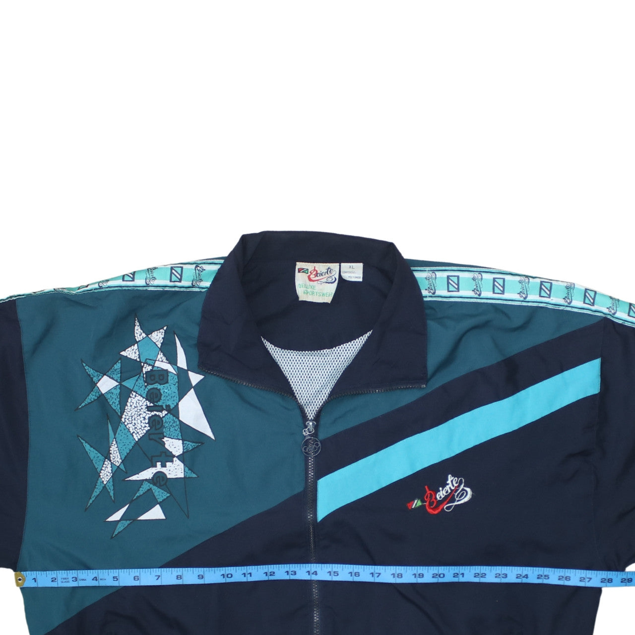 Beierte Mens Blue 90s Windbreaker Jacket XL Retro Sportswear