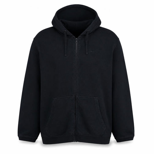 Front view of Nike Men's Black XL Full Zip Hoodie Fleece Sweatshirt