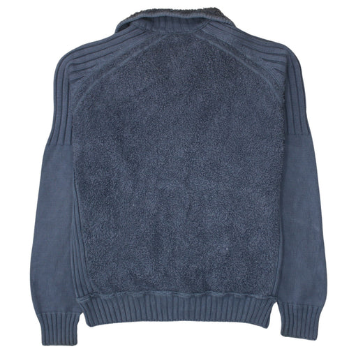 Napapijri Men's Blue Full Zip Cotton Knit Sweatshirt Size M