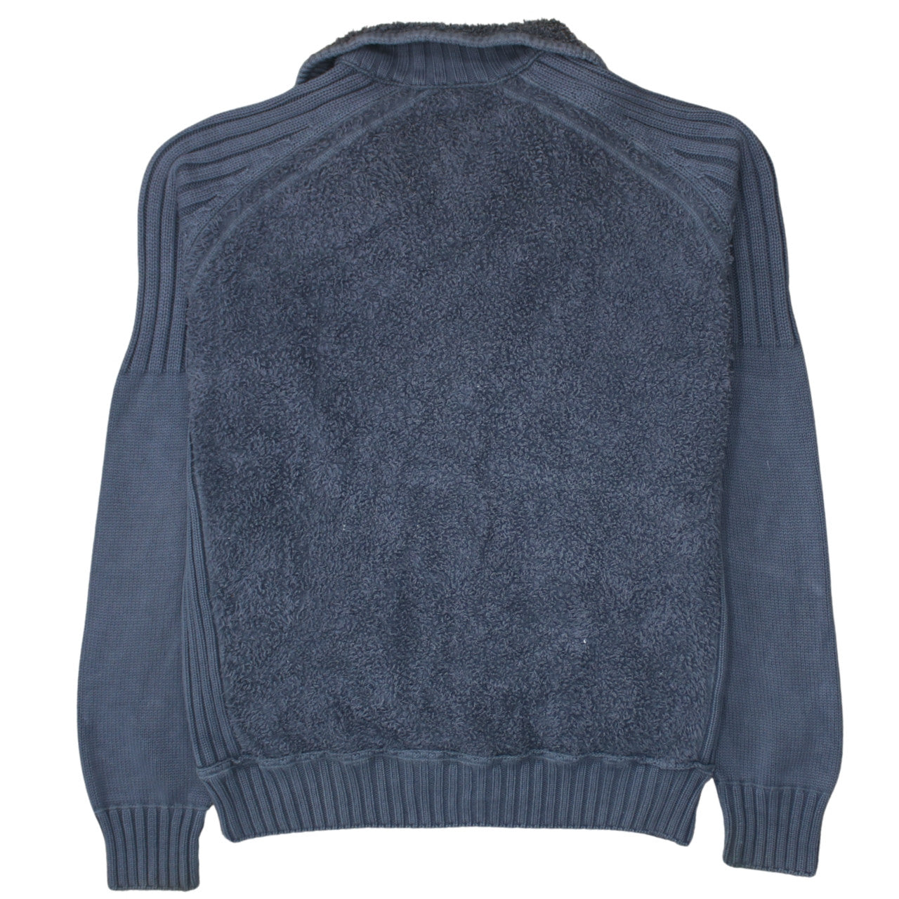 Napapijri Men's Blue Full Zip Cotton Knit Sweatshirt Size M