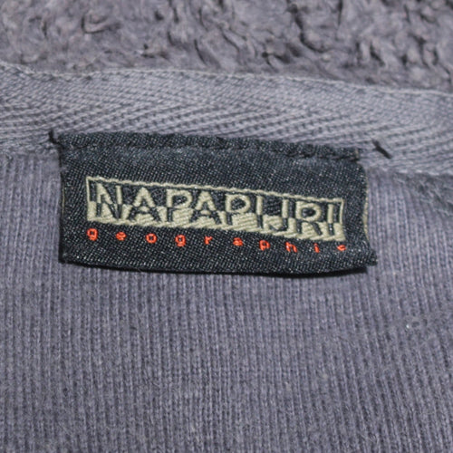 Napapijri Men's Blue Full Zip Cotton Knit Sweatshirt Size M