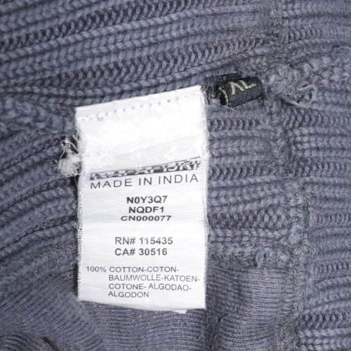 Napapijri Men's Blue Full Zip Cotton Knit Sweatshirt Size M