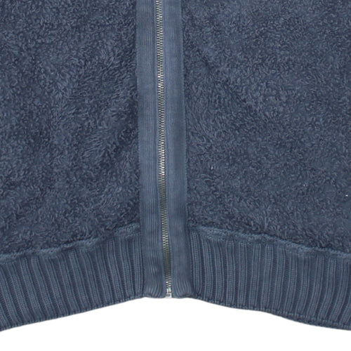 Napapijri Men's Blue Full Zip Cotton Knit Sweatshirt Size M