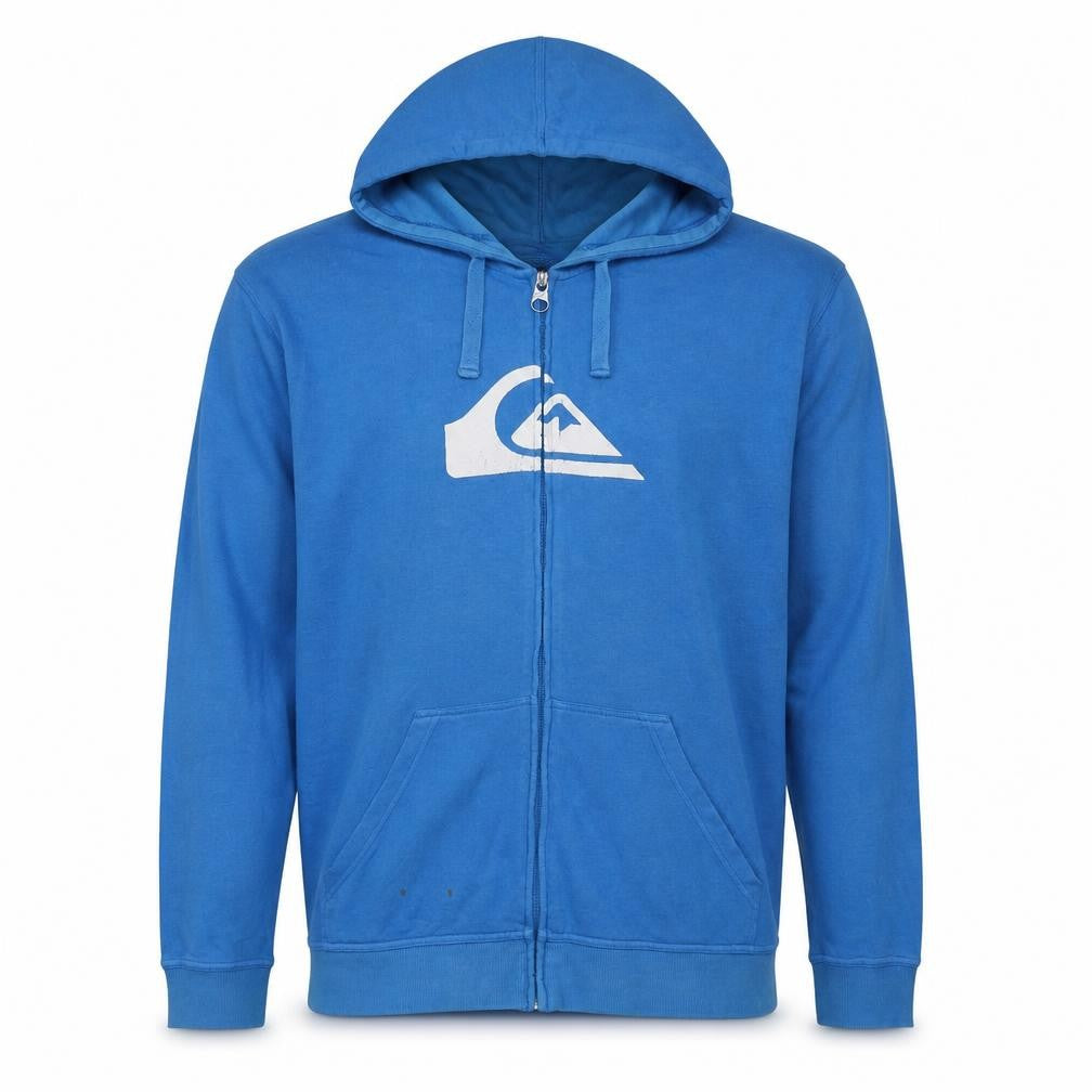 Quiksilver Men Blue 2XL Zip Hoodie Cotton Blend Casual Surfwear