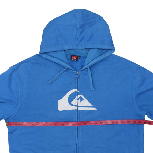 Quiksilver Men Blue 2XL Zip Hoodie Cotton Blend Casual Surfwear