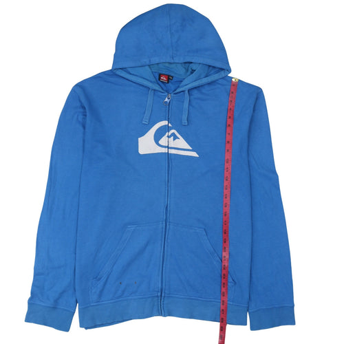 Quiksilver Men Blue 2XL Zip Hoodie Cotton Blend Casual Surfwear