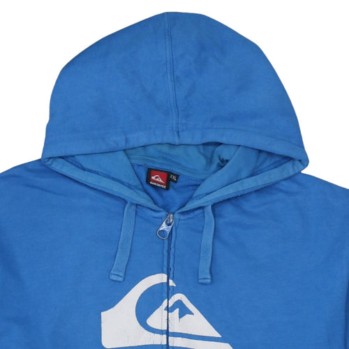 Quiksilver Men Blue 2XL Zip Hoodie Cotton Blend Casual Surfwear
