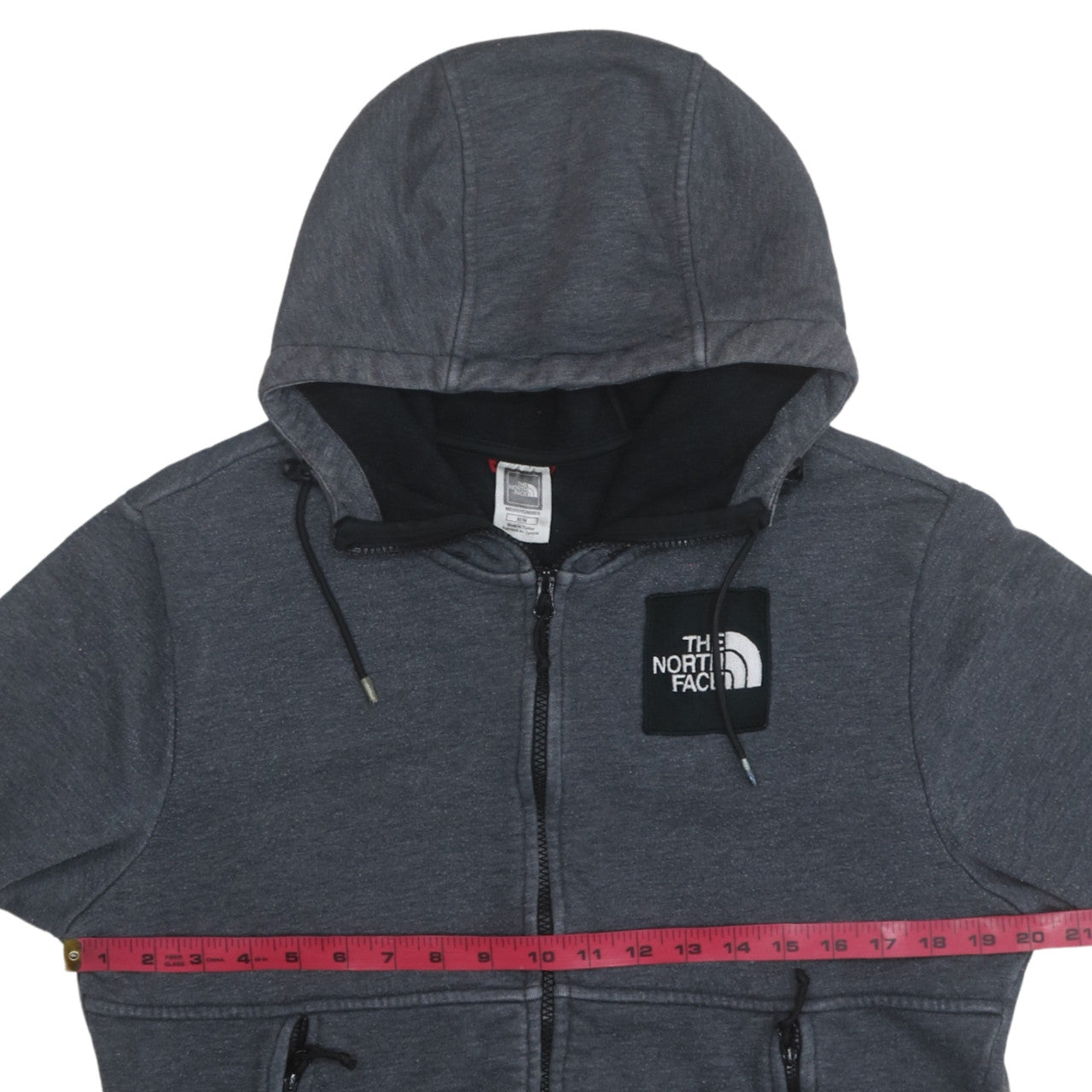 The North Face Men's Grey Full Zip Hoodie Size M Outdoor Logo