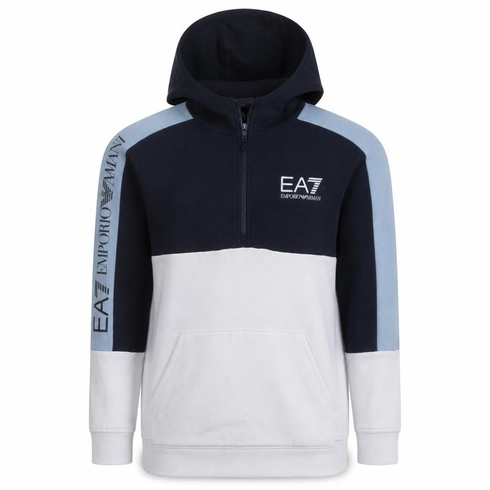 Emporio Armani EA7 Boys Multicoloured 14Y Half Zip Hoodie