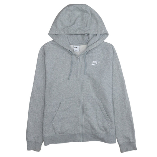 Nike Men's Grey Full Zip Hoodie L Fleece Cotton Sweatshirt