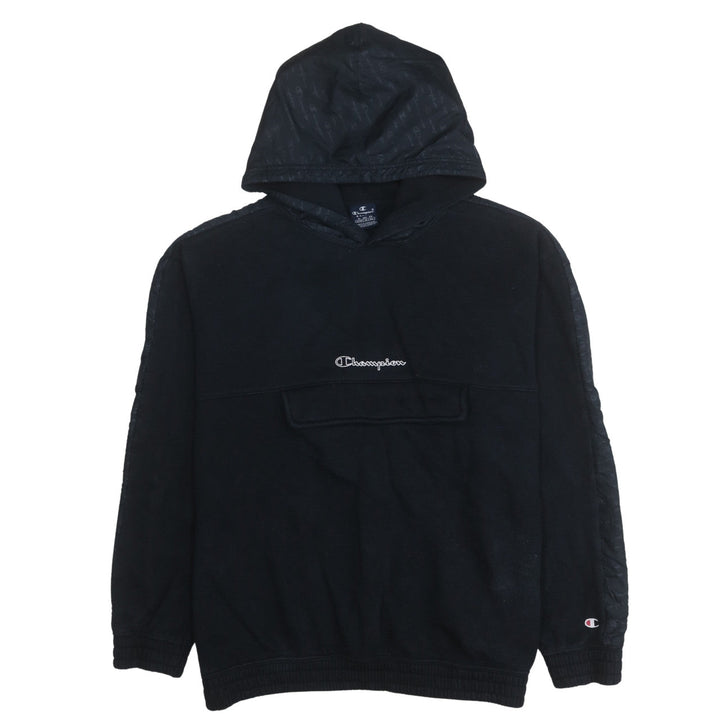 Champion Men's Black XL Pullover Hoodie with Logo Embroidery
