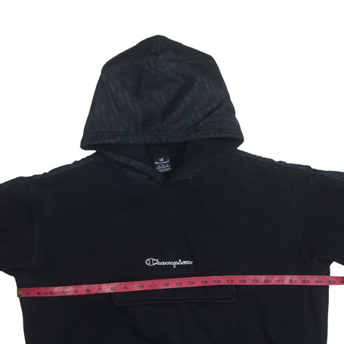 Champion Men's Black XL Pullover Hoodie with Logo Embroidery