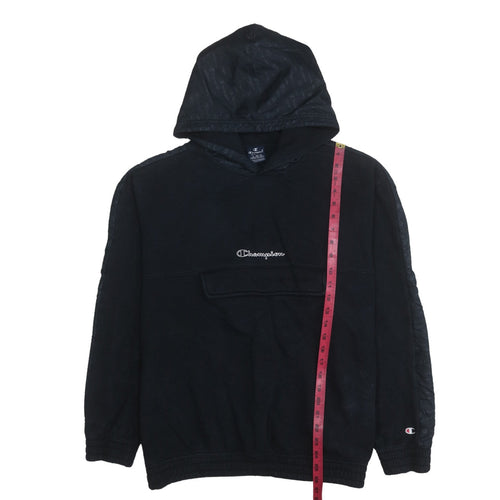 Champion Men's Black XL Pullover Hoodie with Logo Embroidery