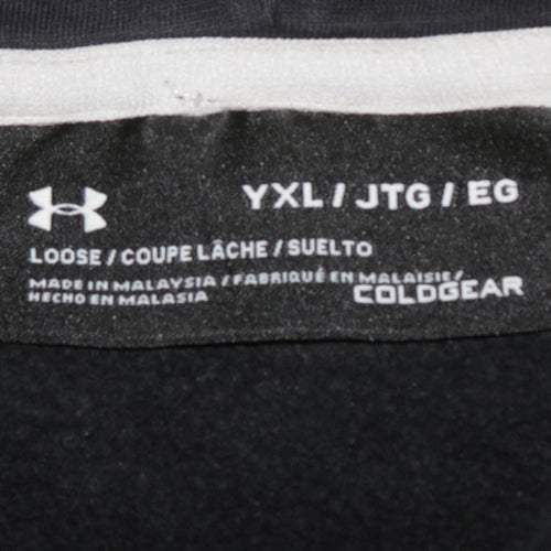 Under Armour Boys Black YXL Pullover Hoodie ColdGear Loose Fit